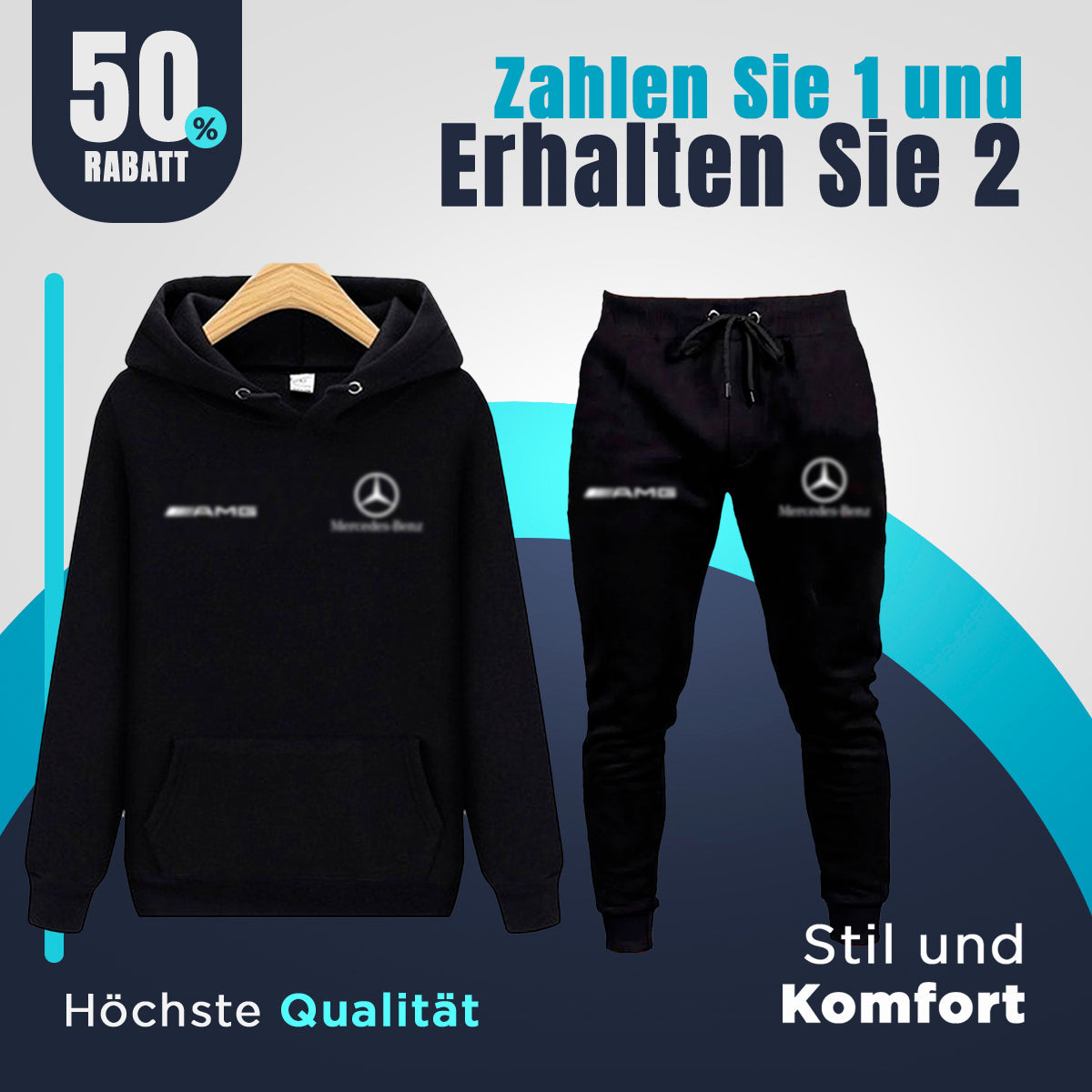 [KAUFEN SIE 1, ERHALTEN SIE 2] Mercedes-AMG Essential Jacken- und Hosen-Set