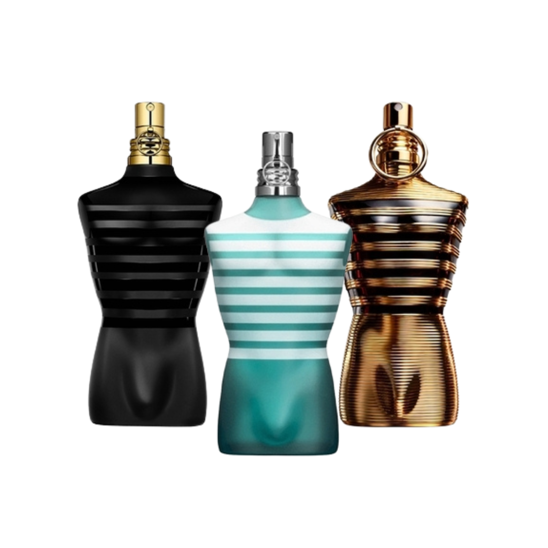 3 Parfums Jean Paul Gaultier LE MALE, Jean Paul Gaultier LE MALE PARFUM und Jean Paul Gaultier LE MALE ELIXIR (Eau de Parfum)