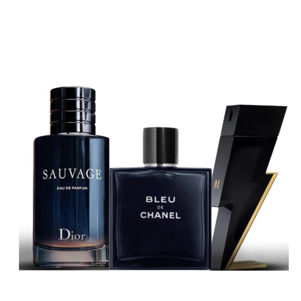 3 Herrenparfums – Sauvage Dior + Bleu de Chanel und Bad Boy Carolina Herrera